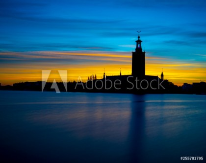 Picture of City Hall Stockholm Sunset